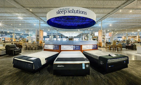 Sleep solutions department inside a Slumberland store