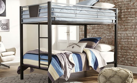 A bunk bed in a teens room