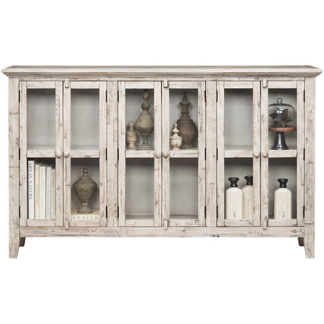 White wood cabinet with windows