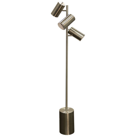 Stainless steel floor lamp with three bulbs