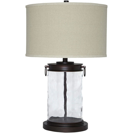 Ashley lamp with glass and metal base