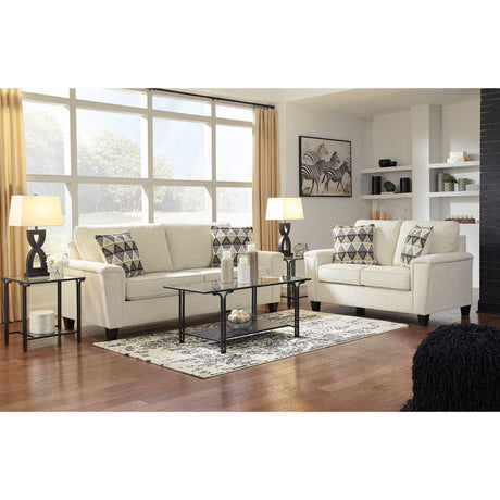 Ashley furniture in living room including loveseat and sofa