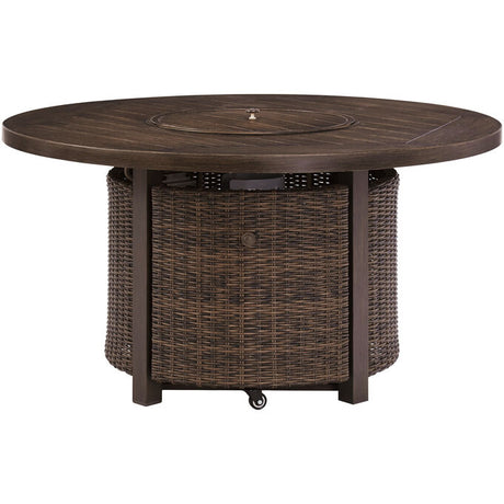 Brown round patio firepit