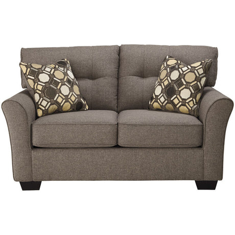 Small loveseat with throw pillows