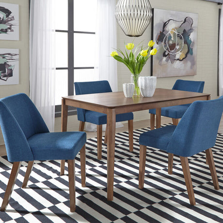 Small rectangular dining table with chairs