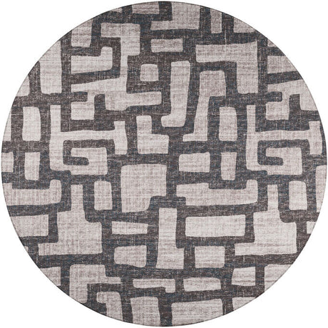 Gray round rug