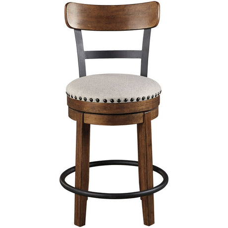 Wood and metal bar stool with cushion