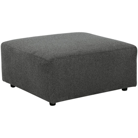 Gray upholstered ottoman