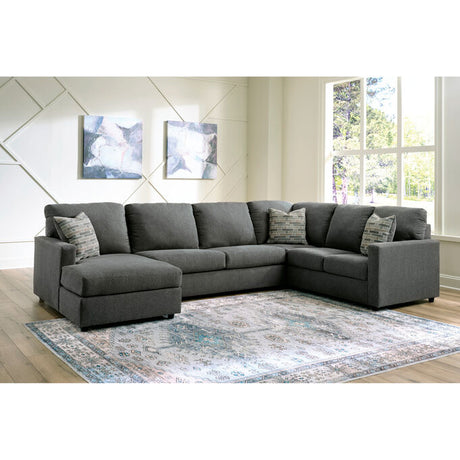 Gray sectional sofa with chaise