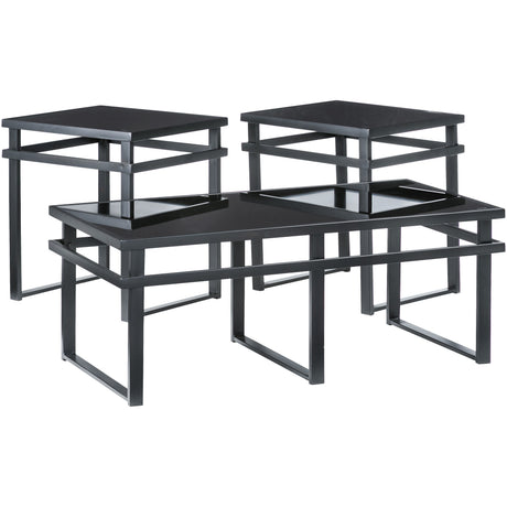 Laney Glass Set of 3 Tables - 1809448