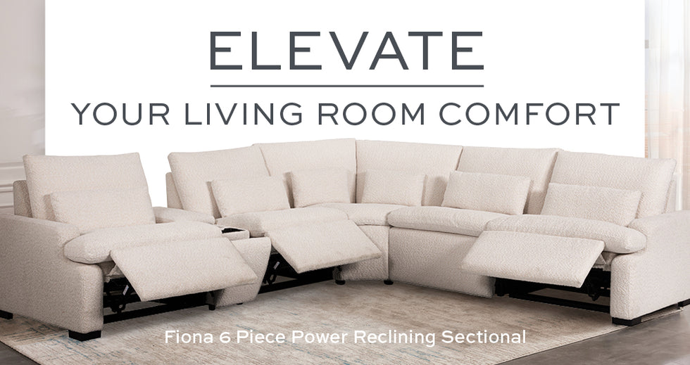 Elevate your living room comfort with the Fiona 6 Piece Power Reclining Sectional