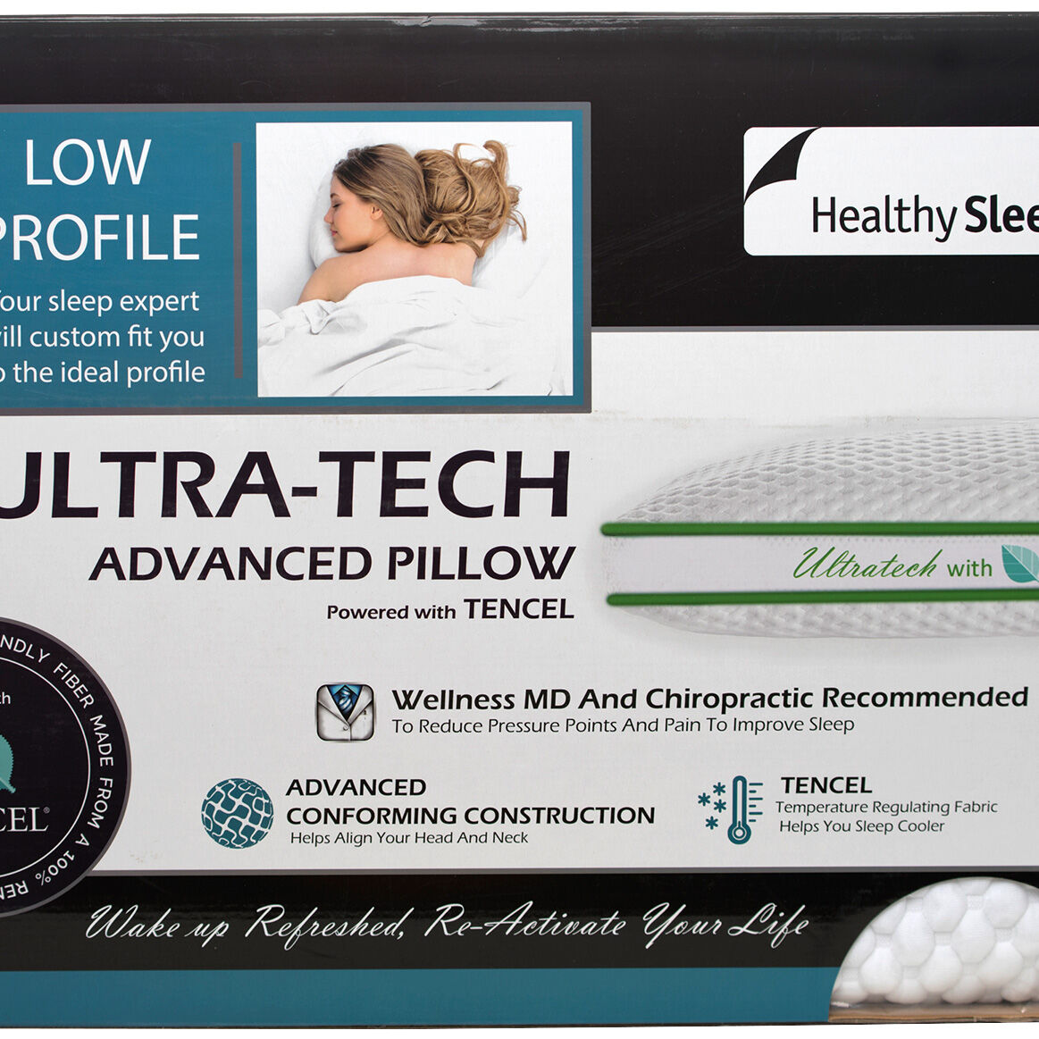 Healthy Sleep Ultra-Tech Low Profile Pillow - 5654333_GENB_SW1_SW