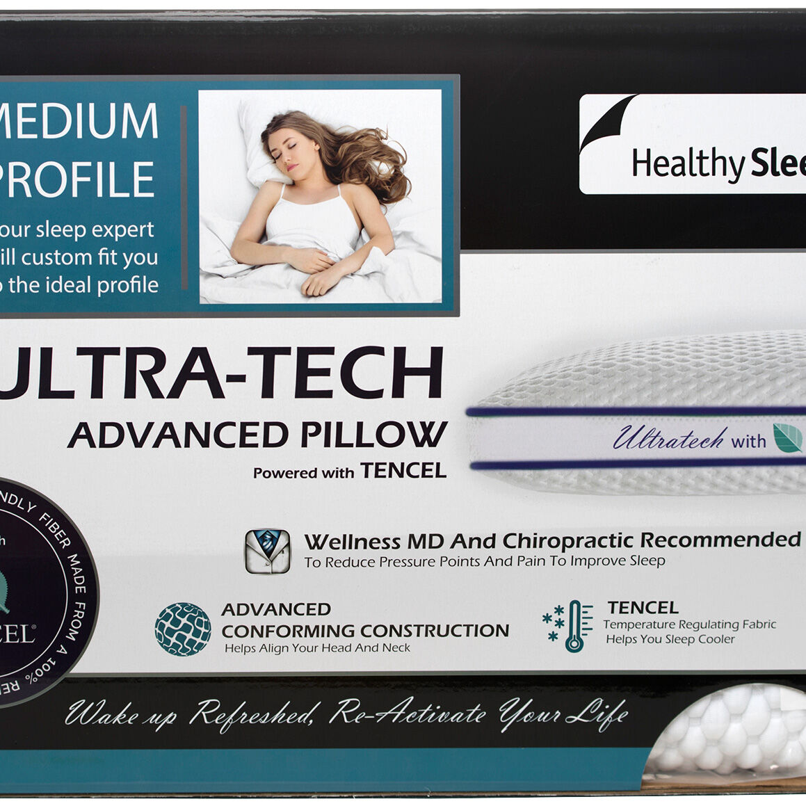 Healthy Sleep Ultra-Tech Medium Profile Pillow - 5654334_GENB_SW1_SW