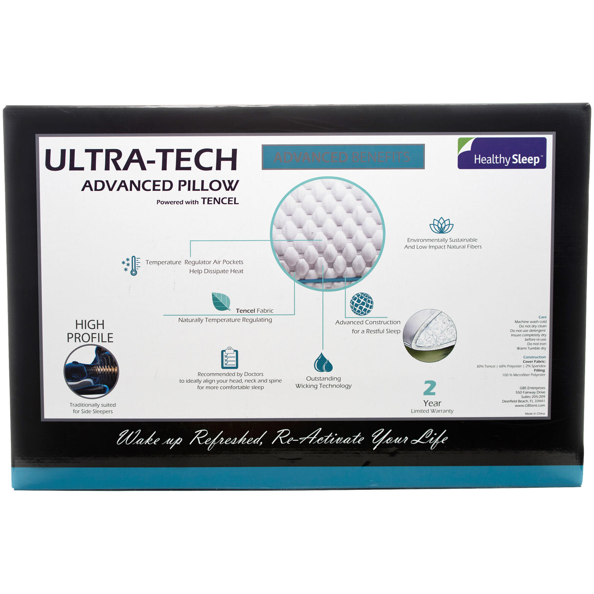 Healthy Sleep Ultra-Tech High Profile Pillow - 5654335_GENB_BCK_OL