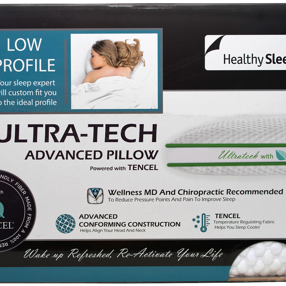 Healthy Sleep Ultra-Tech Low Profile Pillow - 5654336_GENB_SW1_SW