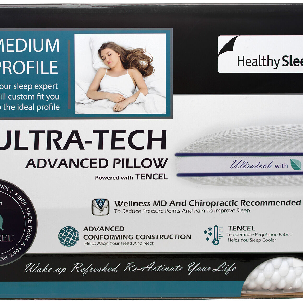 Healthy Sleep Ultra-Tech Medium Profile Pillow - 5654337_GENB_SW1_SW