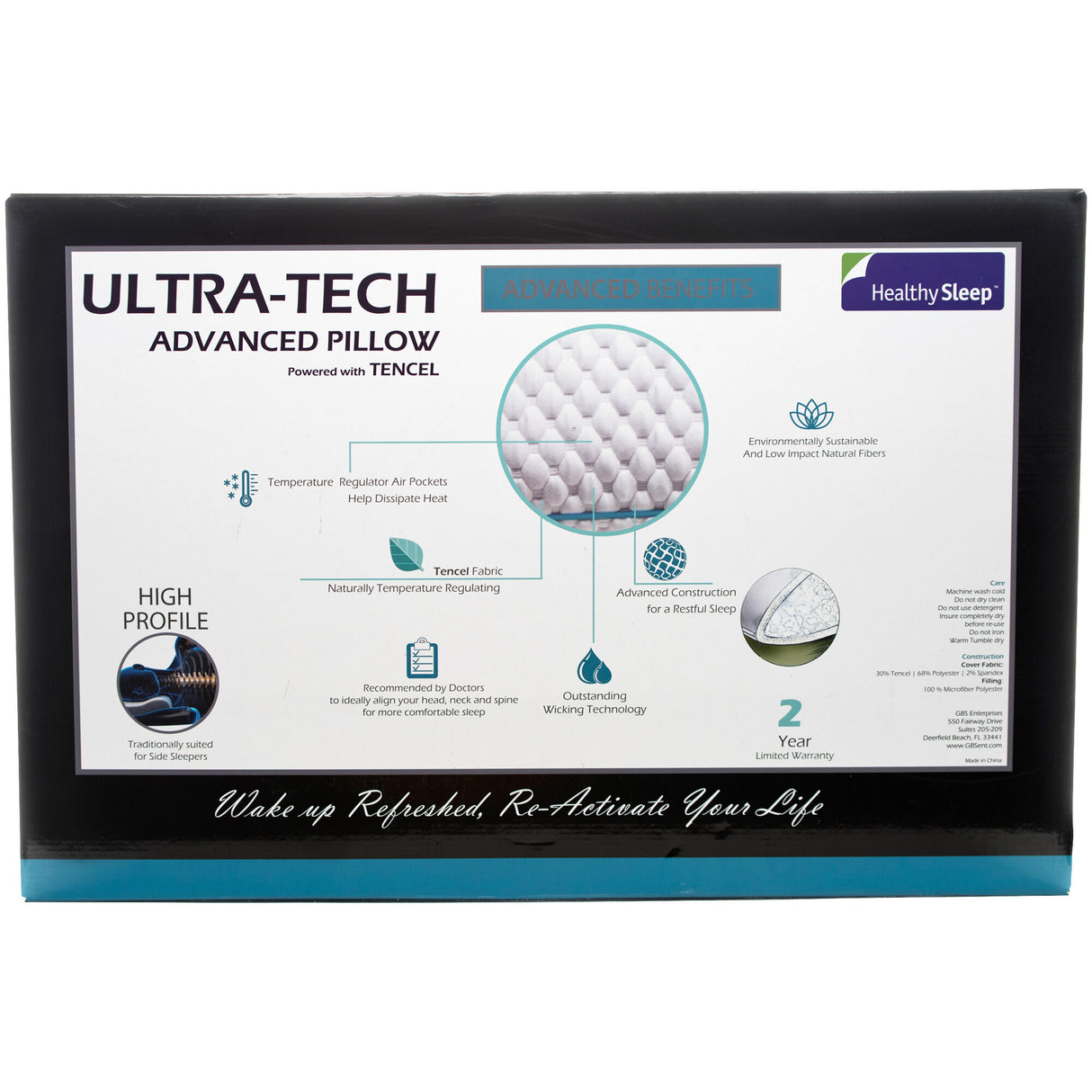 Healthy Sleep Ultra-Tech High Profile Pillow - 5654338_GENB_BCK_OL