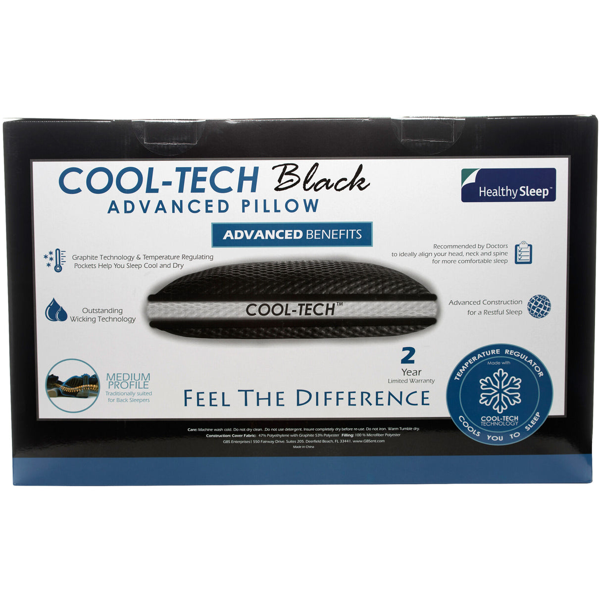 Healthy Sleep CoolTech Medium Profile Pillow - 5759034_GENB_BCK_OL