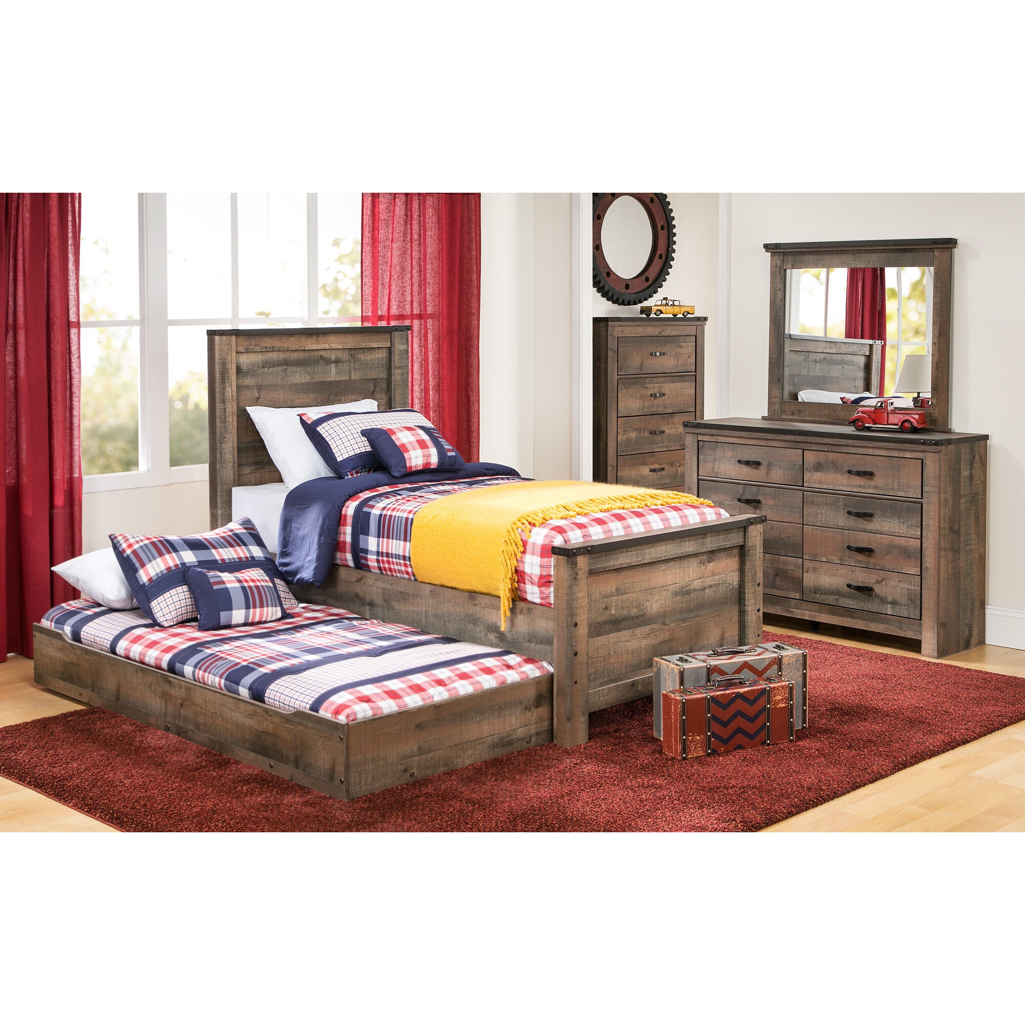 Ashley twin trundle bed best sale