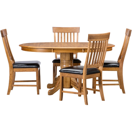 Jefferson 5 Piece Slat Back Pedestal Dining Set - PINT132_INTC_PRI_OL