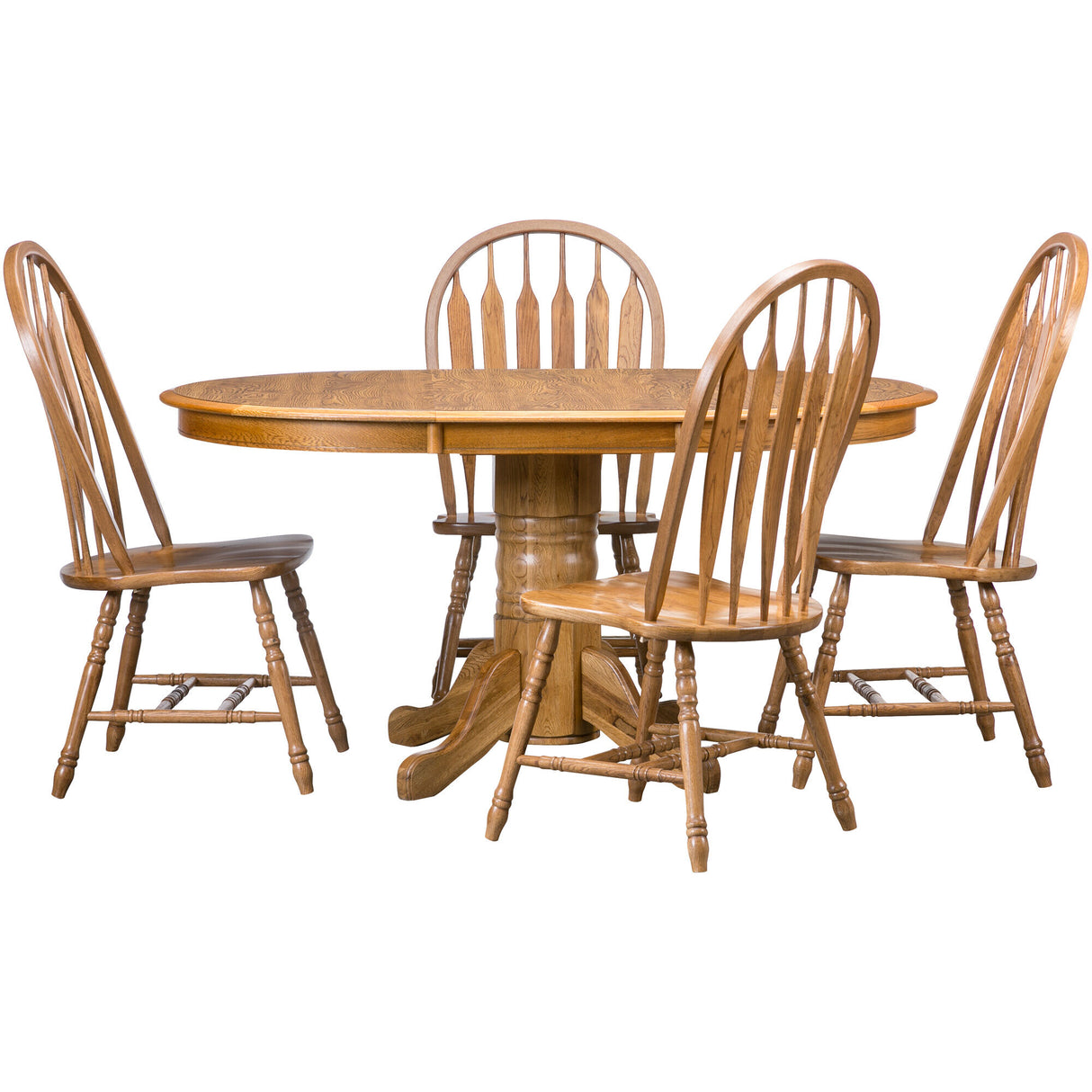 Jefferson 5 Piece Curved Arrow Pedestal Dining Set - PINT149