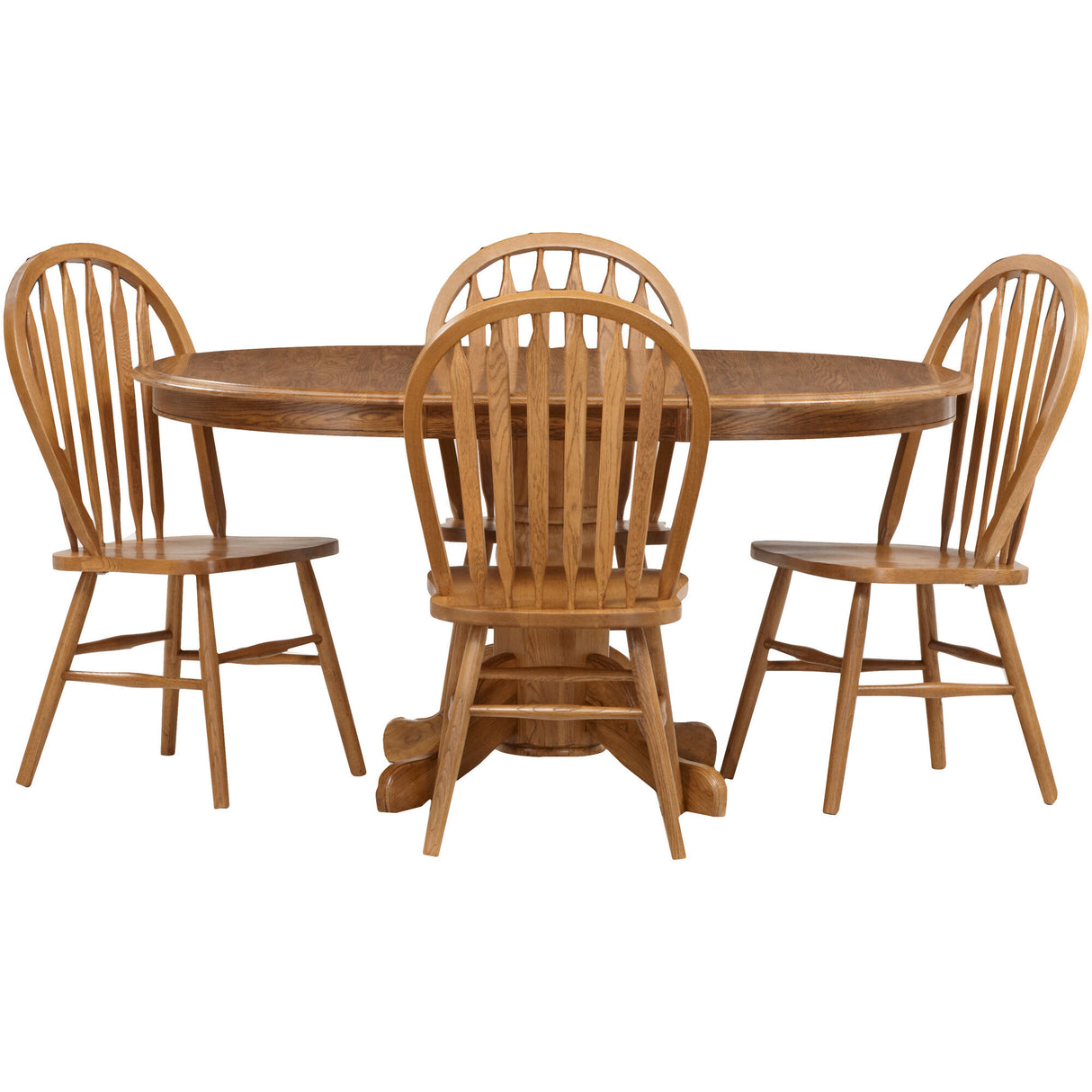 Jefferson 5 Piece Arrow Back Pedestal Dining Set - PINT204