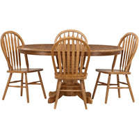 Jefferson 5 Piece Arrow Back Pedestal Dining Set - PINT204_INTC_PRI_OL