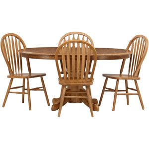 Jefferson 5 Piece Arrow Back Pedestal Dining Set - PINT204_INTC_PRI_OL