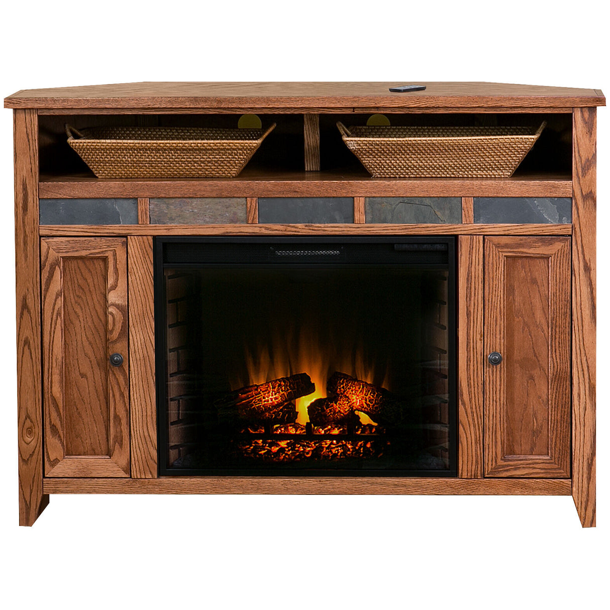 Evanston 56 Inch Corner Fireplace Console - PLEG130