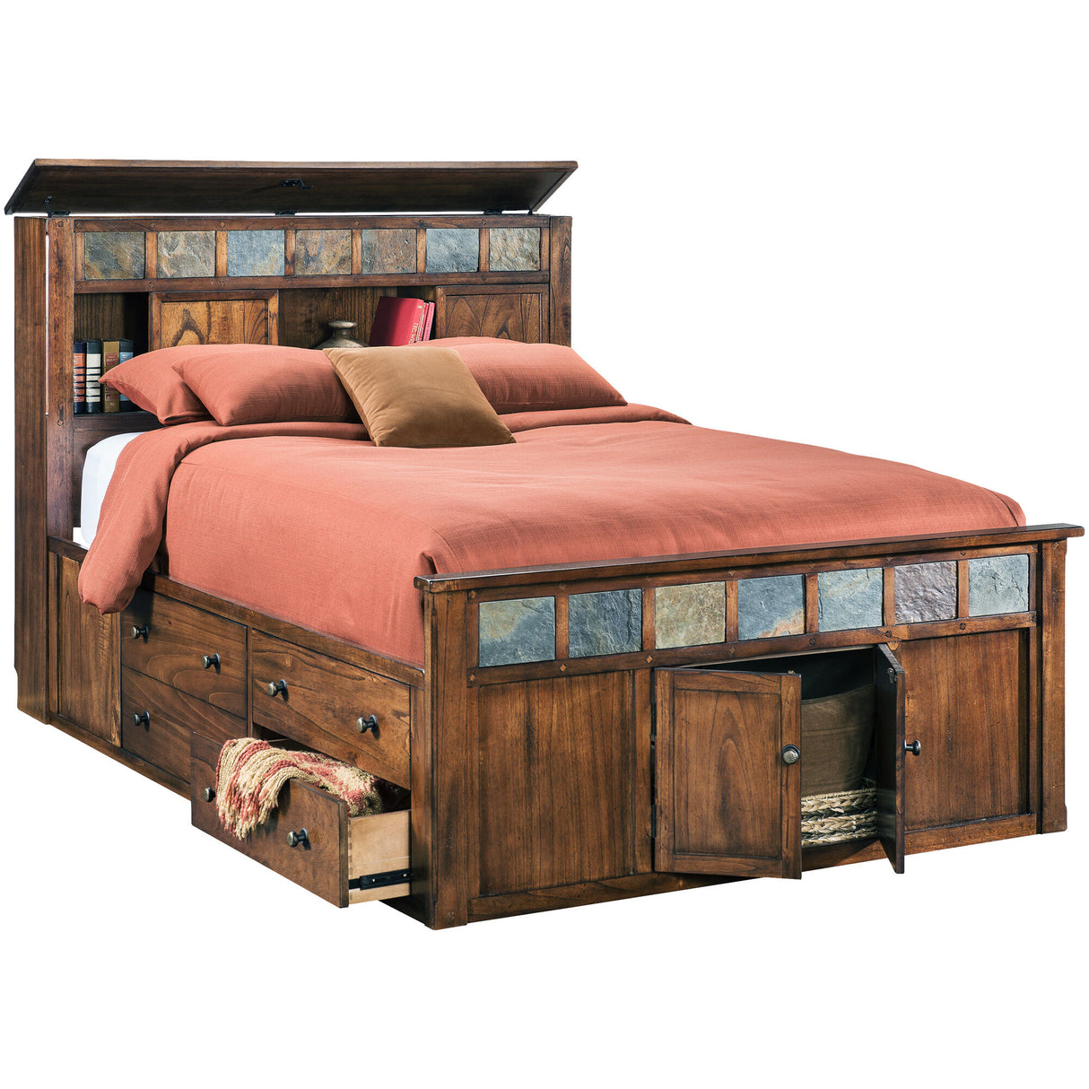 Sante Fe Bookcase Captains Bed - PSUN312_2