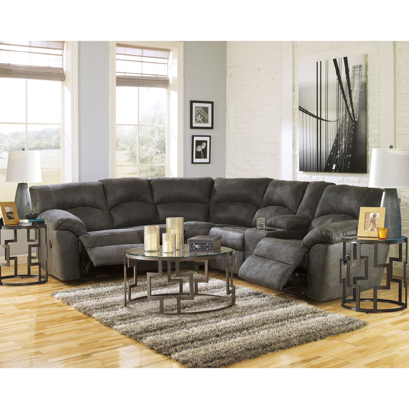 Grover 2 Piece Reclining Sectional in living room