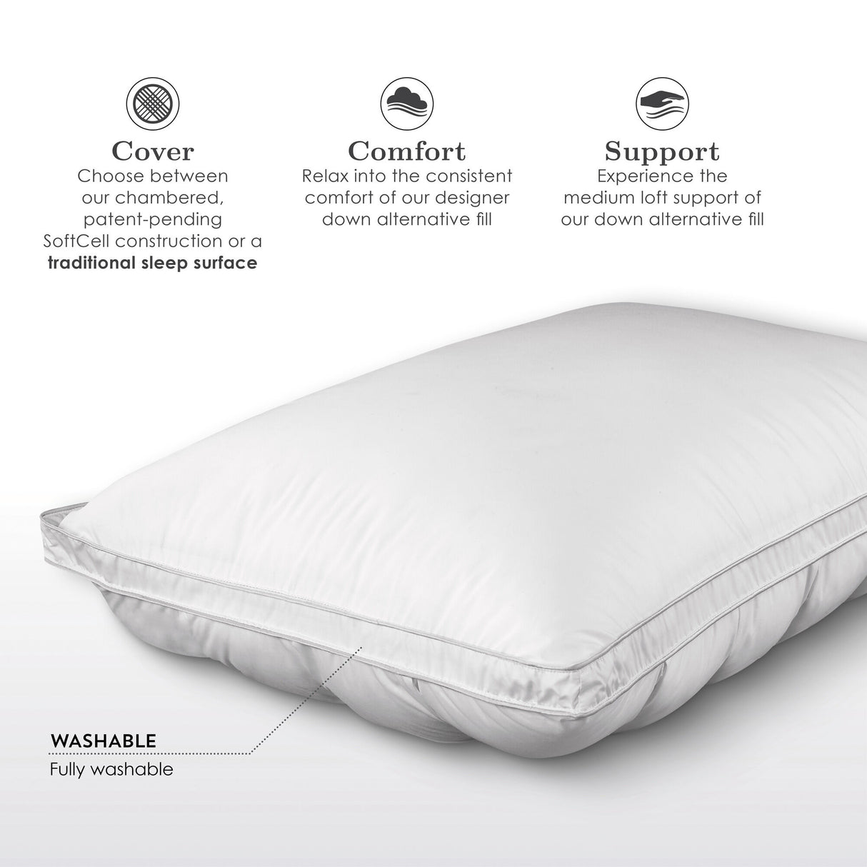 Fabrictech SoftCell Lite Pillow - QK1021285_PURE_IS2_OL