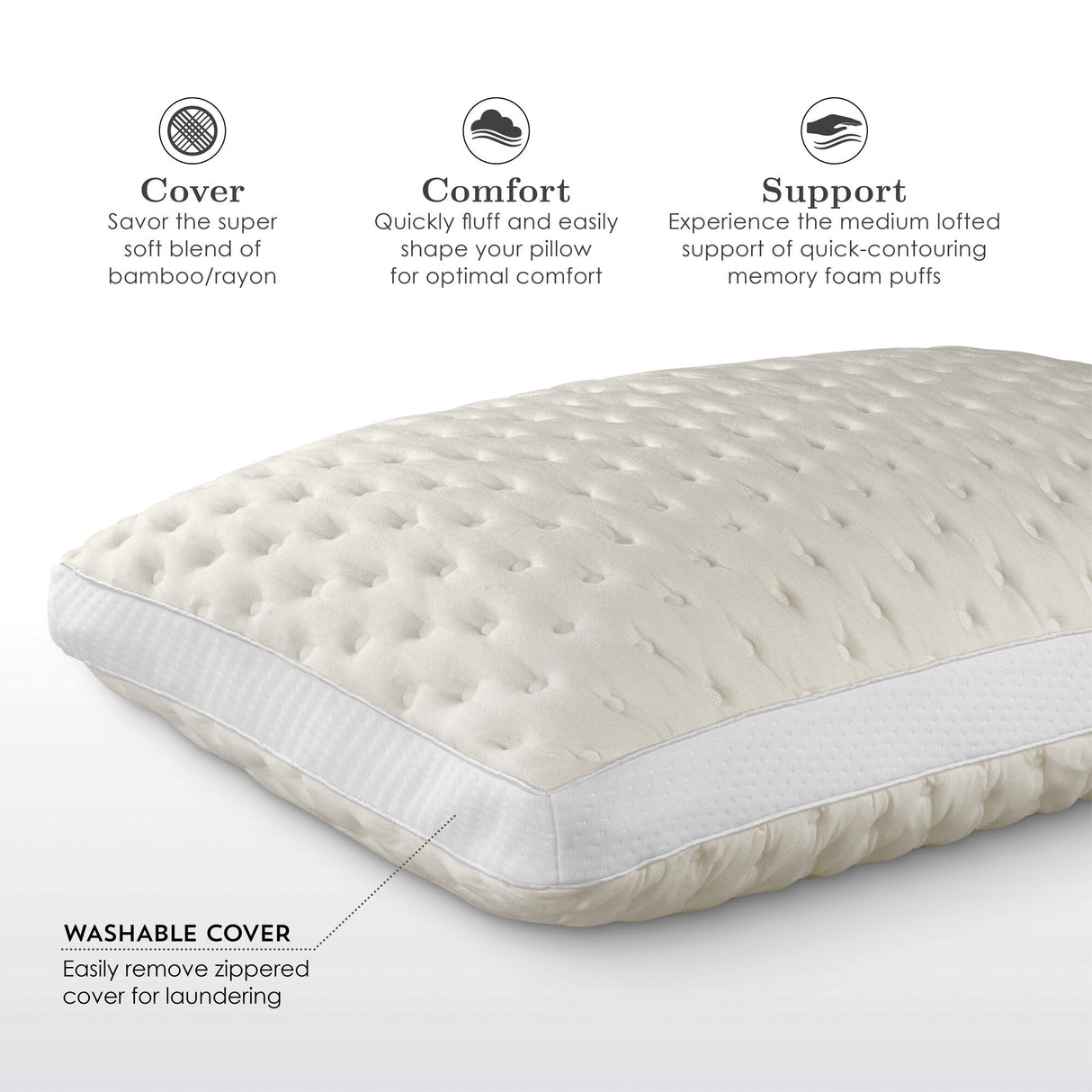 Fabrictech Bamboo Medium Pillow - QK1021290_PURE_IS1_OL