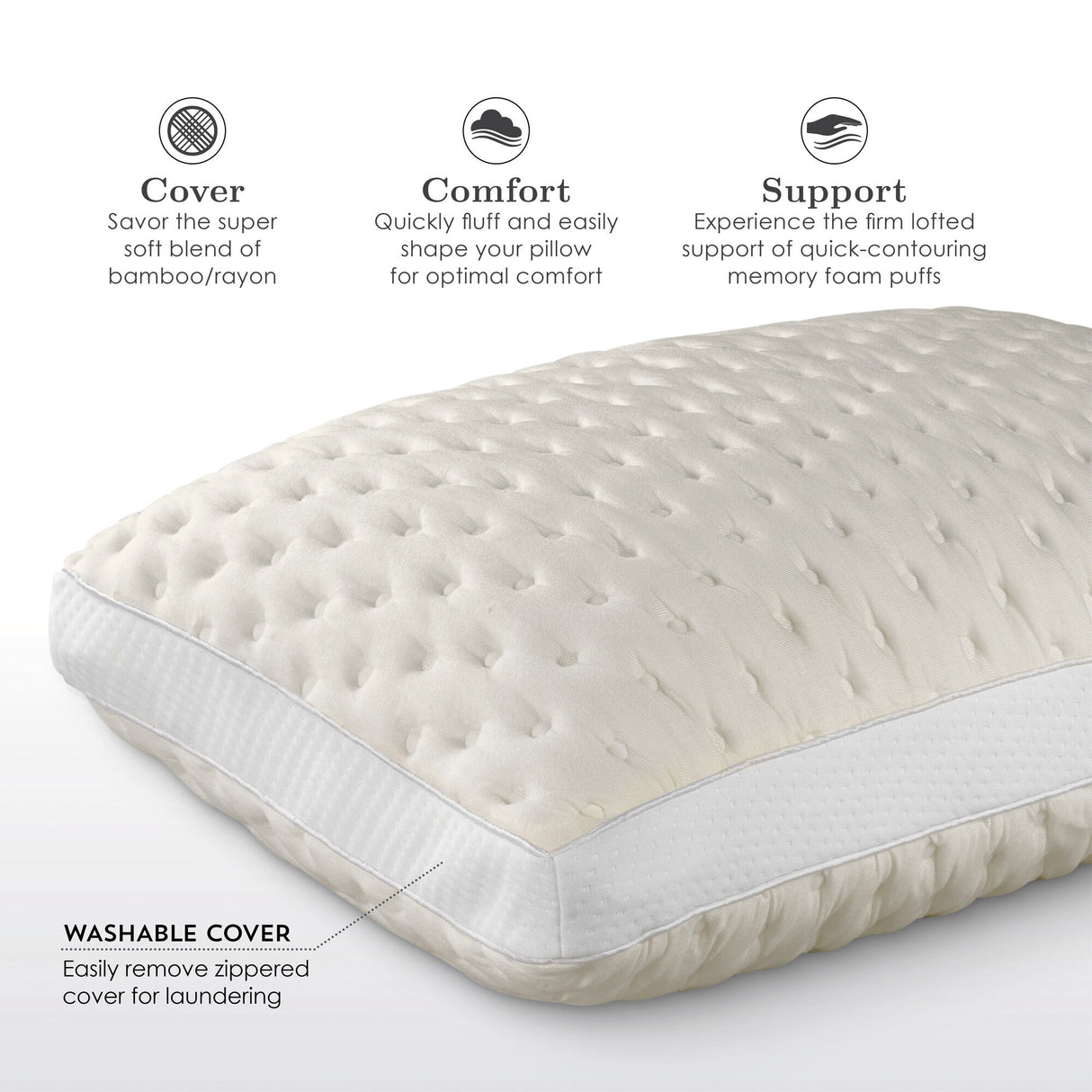 Fabrictech Bamboo Soft Pillow - QK1021291_PURE_IS1_OL