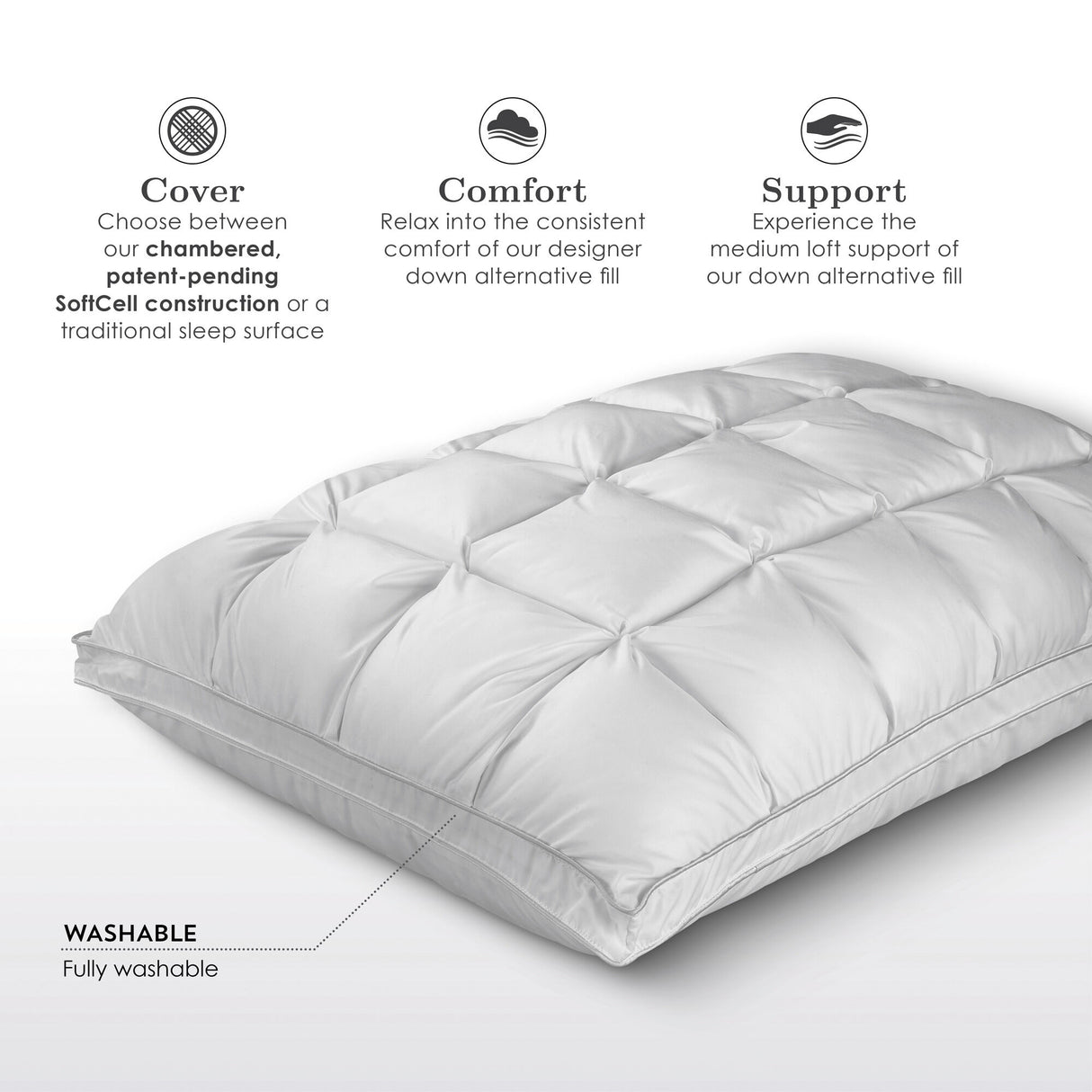 Fabrictech SoftCell Lite Pillow - QK1021293_PURE_IS1_OL