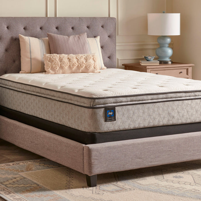 Sealy Winter Green Soft Pillowtop Mattress in bedroom