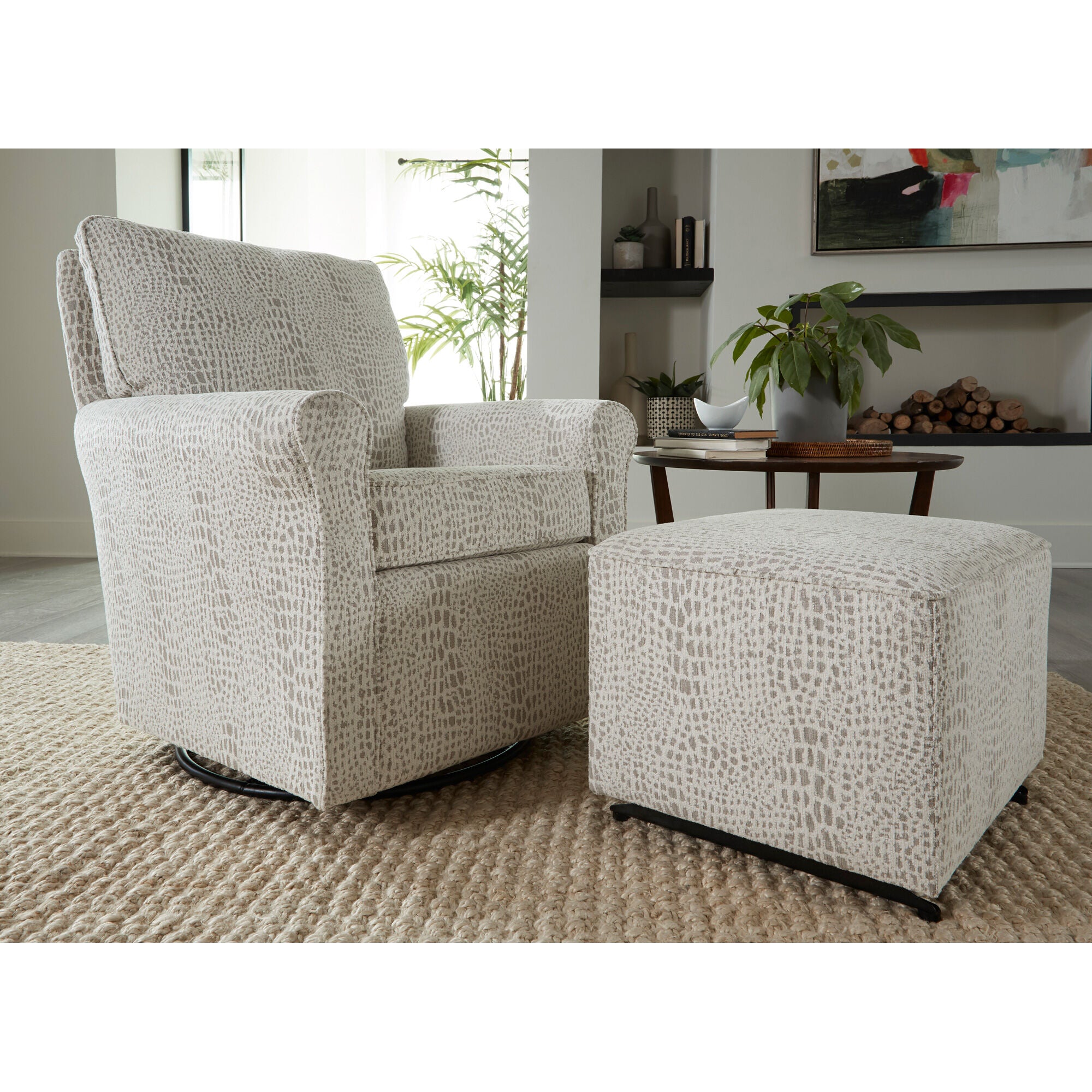 Kacey Glider Ottoman Ivory