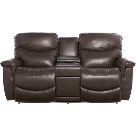 James Leather Reclining Console Loveseat - QK1081505_LAZY_PRI_OL