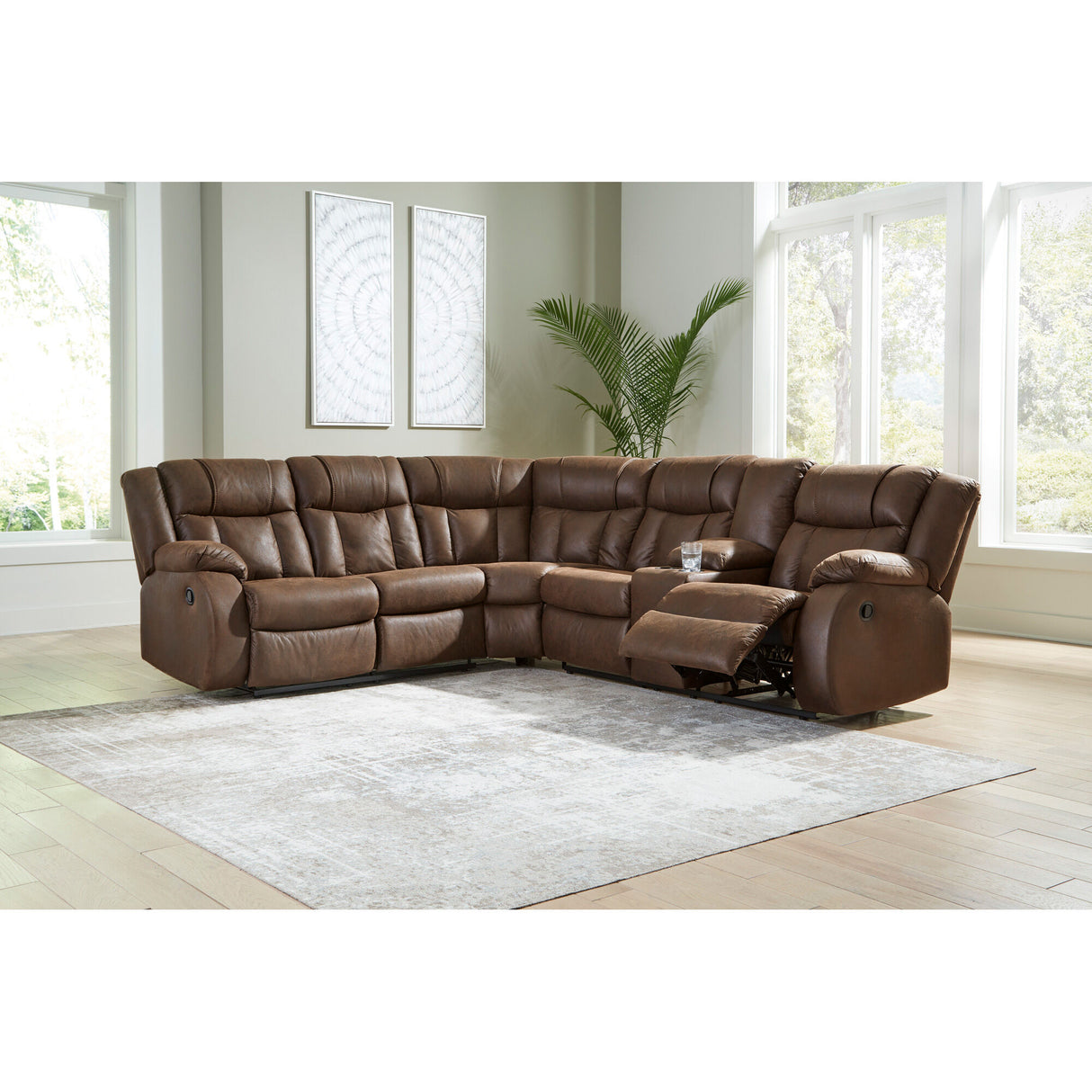 Trail Boys 2 Piece Reclining Right Console Sectional - QK1088668_ASHL_LF1_RM