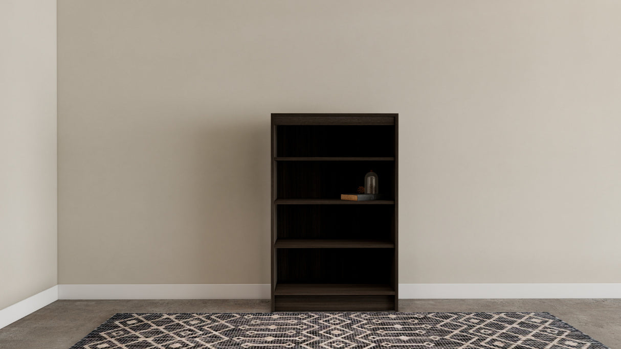 Straightforward 48 Inch Bookcase dark brown in bedroom