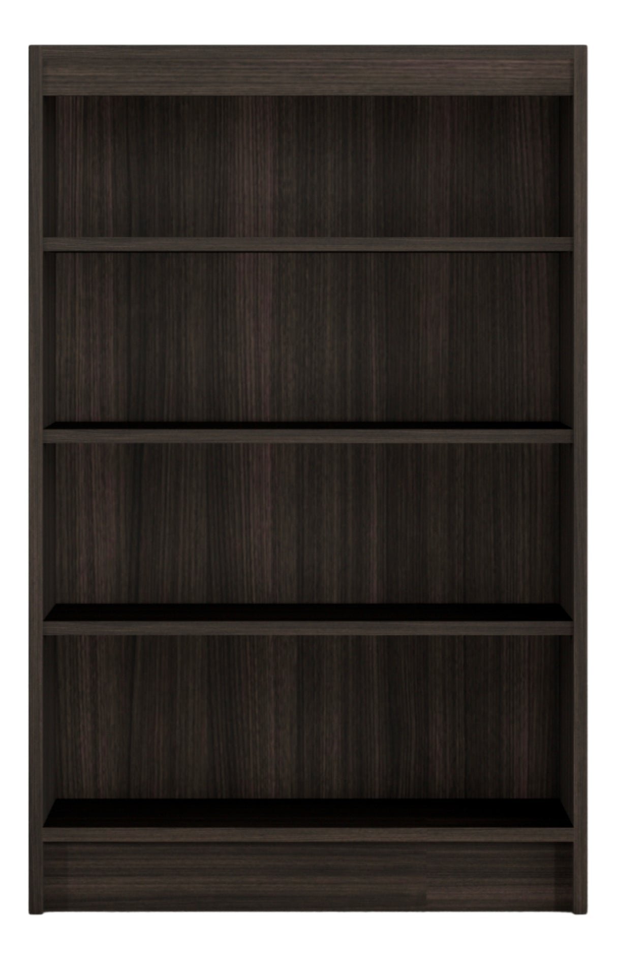 Straightforward 48 Inch Bookcase dark brown front view