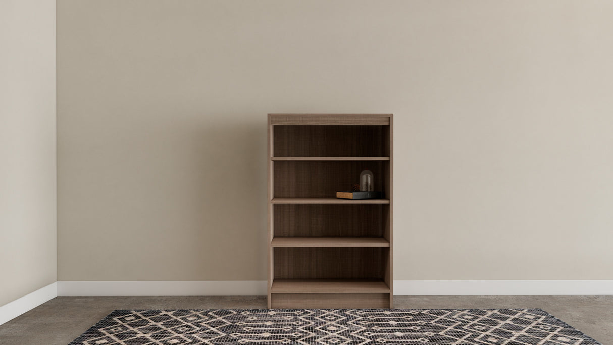 Straightforward 48 Inch Bookcase brown in bedroom