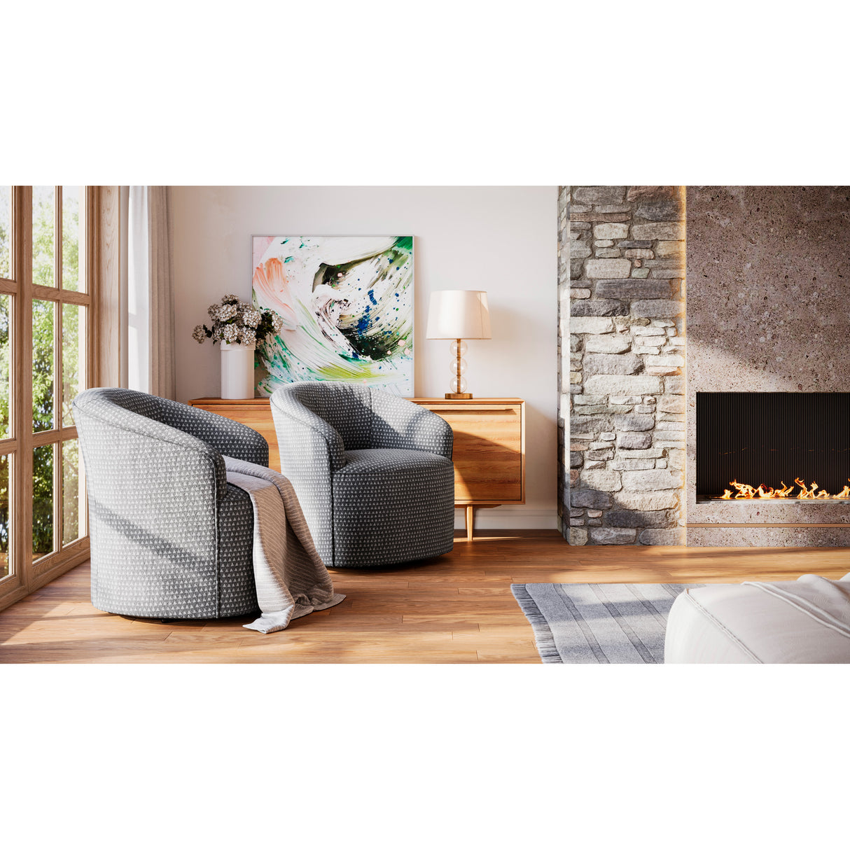 Langdon Swivel Gliders in living room