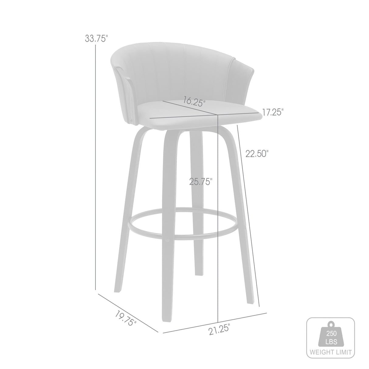 Diana 34 Inch Swivel Bar Stool - QK1089606_ARMN_IS5_OL