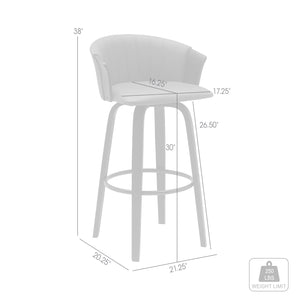 Diana 38 Inch Swivel Bar Stool - QK1089609_ARMN_IS5_OL