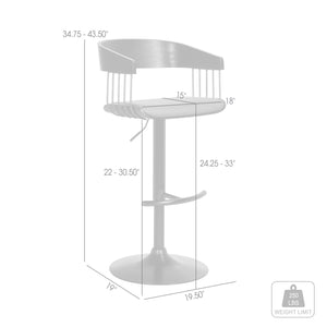 Larisa Adjustable Swivel Bar Stool - QK1089611_ARMN_IS5_OL