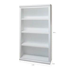 Kyle 58 Inch white Bookcase dimensions