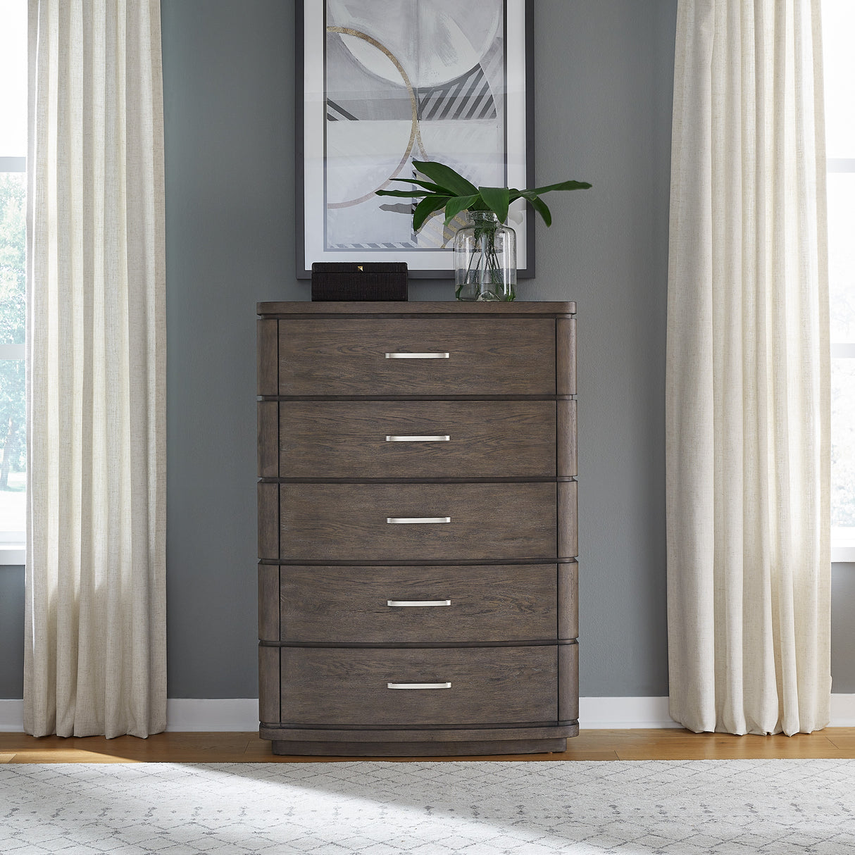 Cascade Falls Satin Espresse 5 Drawer Chest - QK1090101_LIBF_LF1_RM