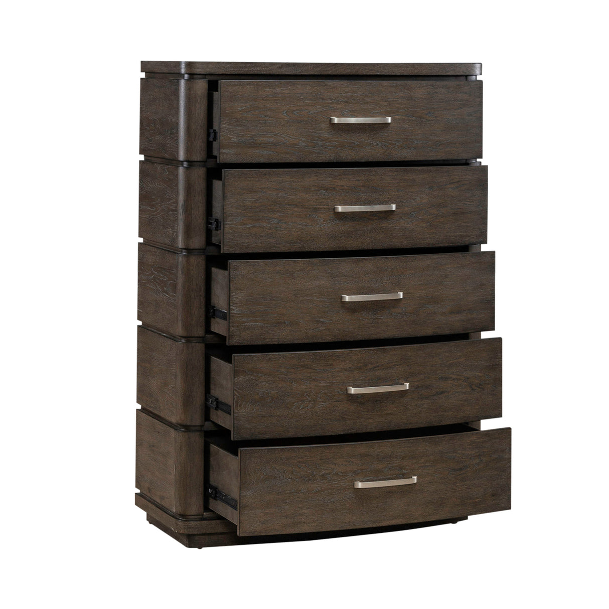 Cascade Falls Satin Espresse 5 Drawer Chest - QK1090101_LIBF_OPN_OL