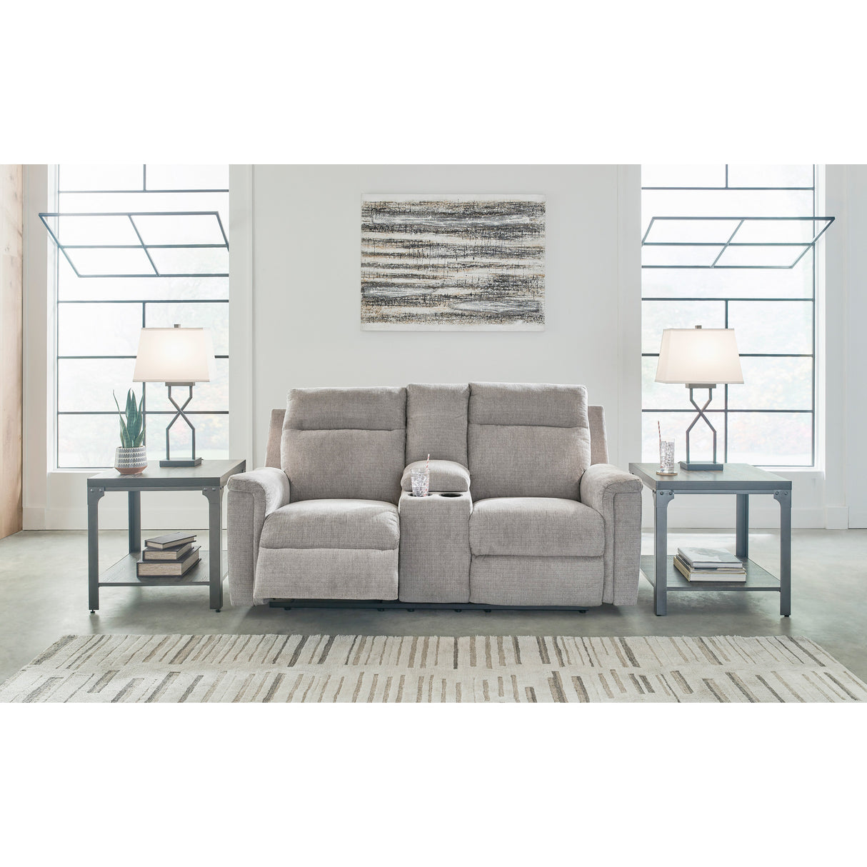 Barnsana Power Reclining Console Loveseat - QK1090819_ASHL_LF2_RM